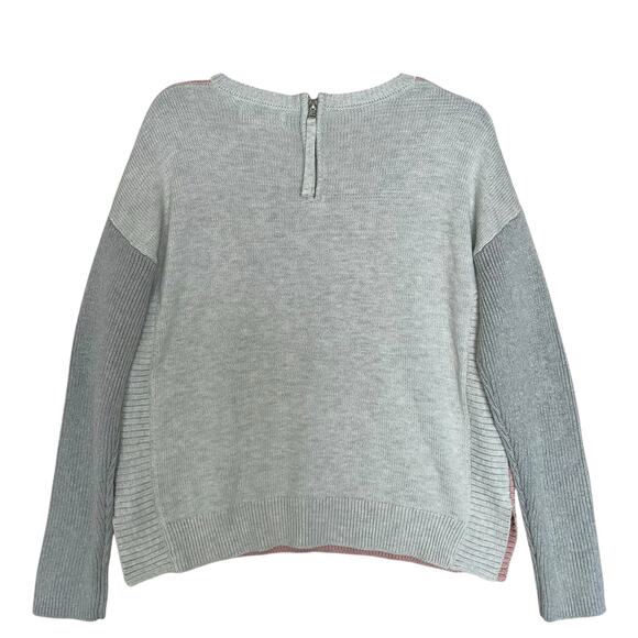 Sweater Colorblock Pink Gray Boxy - Picture 4 of 10